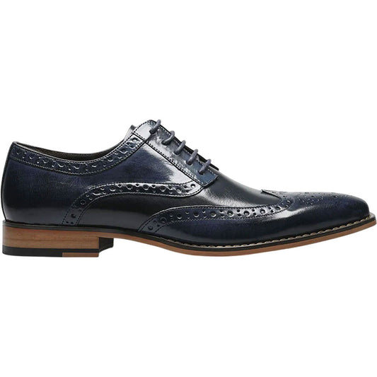 Stacy Adams Tinsley Cobalt & Navy Leather Wingtip Oxfords