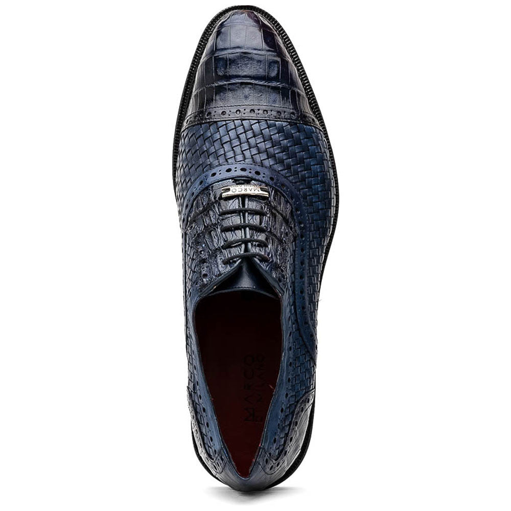 John Woven calfskin Genuine Caiman Crocodile Cap Toe Oxford | Marco Di Milano