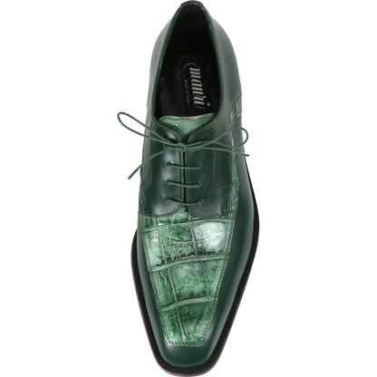 Mauri Arsenal Hunter Green Men's Shoes Alligator / Calf-Skin Leather Lace-Up Derby Shoes
