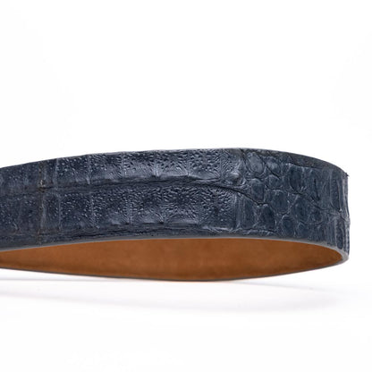 Silvio Genuine Caiman Fuscus-Back Gray Belt with a Silver Buckle | Marco Di Milano Exotic Belt