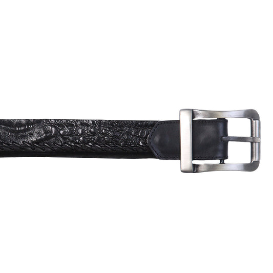 Los Altos Black Genuine Caiman Belly Belt
