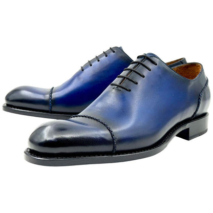 Ugo Vasare Henry Goodyear Welt Cap Toe Navy Dress Shoes