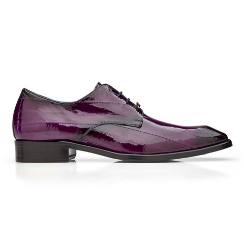 Belvedere Genuine Hand Painted Eel Italo Purple Men's Oxford Shoes