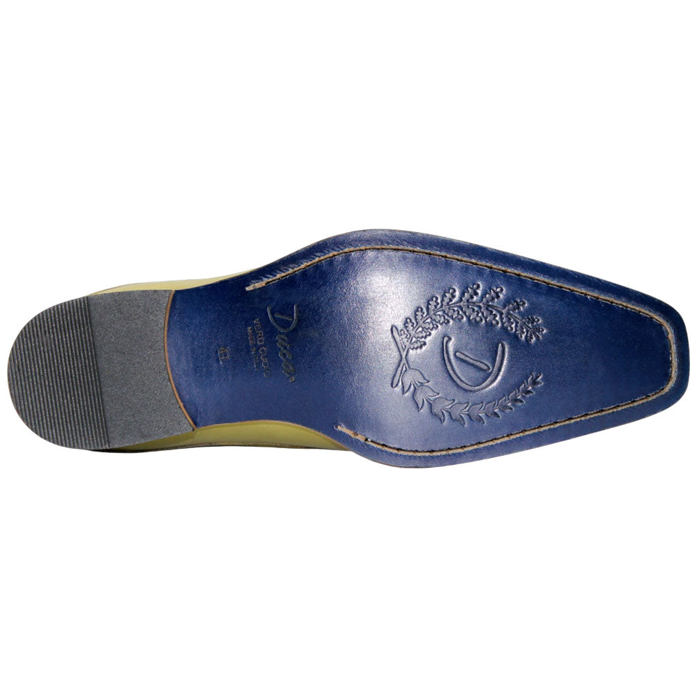 Duca Lombardi Men's Olive Calf-Skin Leather Oxfords Shoes