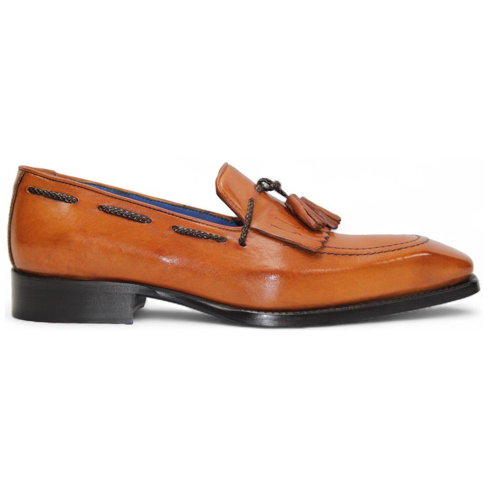 EMILIO FRANCO Tommaso Gold Calf-Skin Leather Loafers