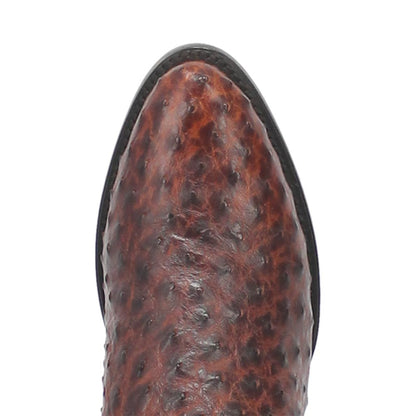 Dan Post Pershing Brown Full Quill Genuine Ostrich 13” Round Toe Cowboy Boot