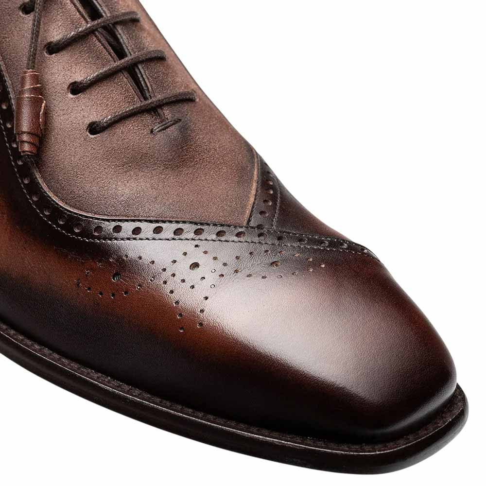 Mezlan Eagle Calf/Suede Oxford - Men's Brown/Taupe Multi-Toned Oxford
