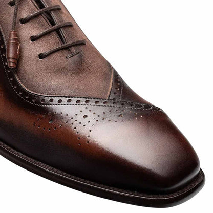 Mezlan Eagle Calf/Suede Oxford - Men's Brown/Taupe Multi-Toned Oxford