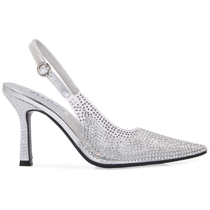Lady Couture Irene 3.5” High Heel Pumps in Silver