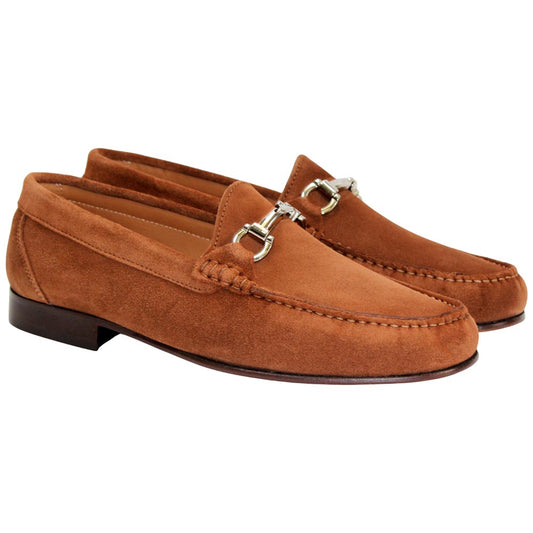 Termoli Rust Suede Leather Slip On | Duca Dress Loafers for Men