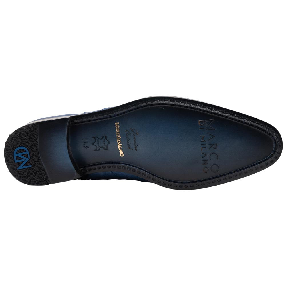 Marco Di Milano Giorgio Genuine Ostrich Chelsea Boot - Blue Jeans