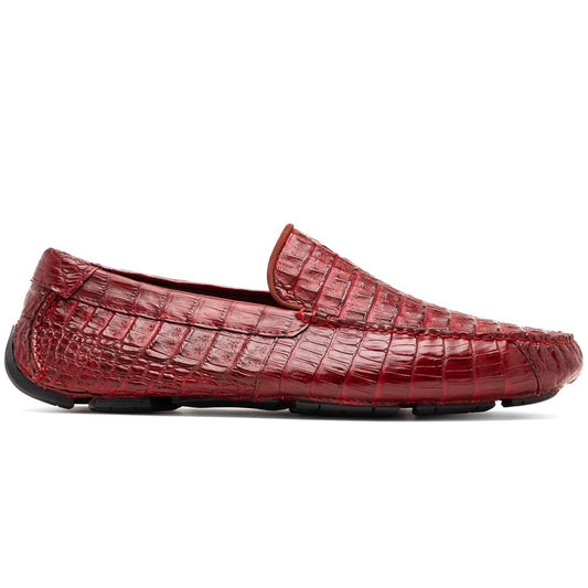 Marco Di Milano Remo Wine Caiman Driving Slip-On Loafers