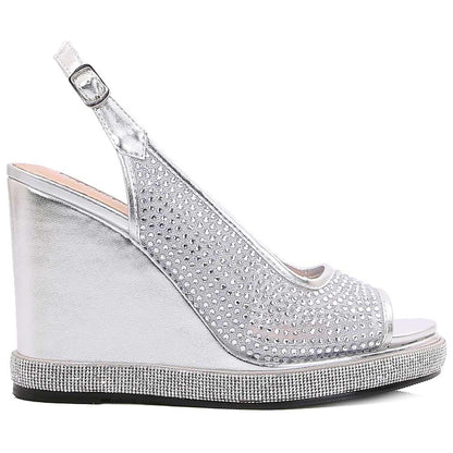 Lady Couture Belair 4” Wedge Sandals in Silver