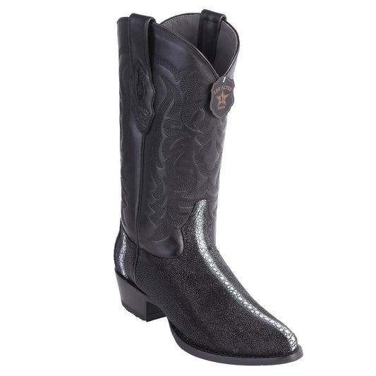 Los Altos Black Stingray Round Toe Boots