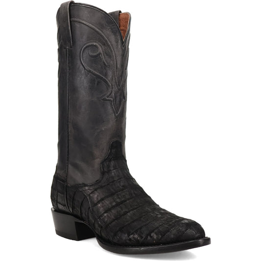 Dan Post Makara Genuine Caiman Crocodile Black 13” Round Toe Boot (US Men Size)