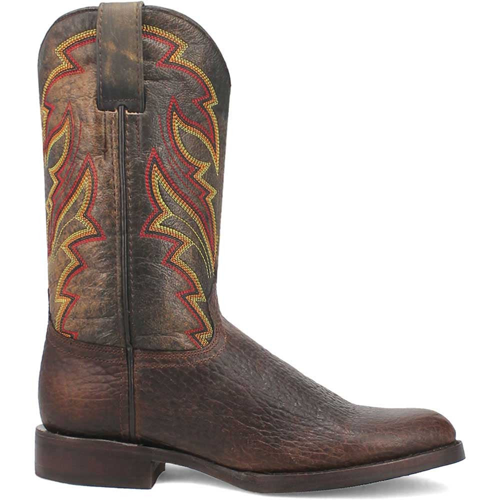 Dingo's Young Gun Round Toe Brown and Orange Western Leather Boots
