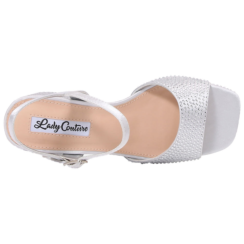 Lady Couture Judy 3” Block Heel Sandals in Silver