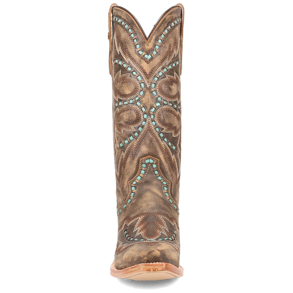 Dan Post Mesa Honey Leather Snip Toe Western Cowgirl Boots