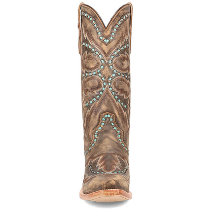 Dan Post Mesa Honey Leather Snip Toe Western Cowgirl Boots