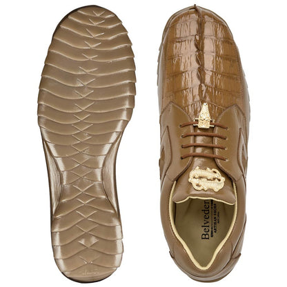 Belvedere Men’s Genuine Hornback Caiman and Calf Saddle Sneaker - Vasco