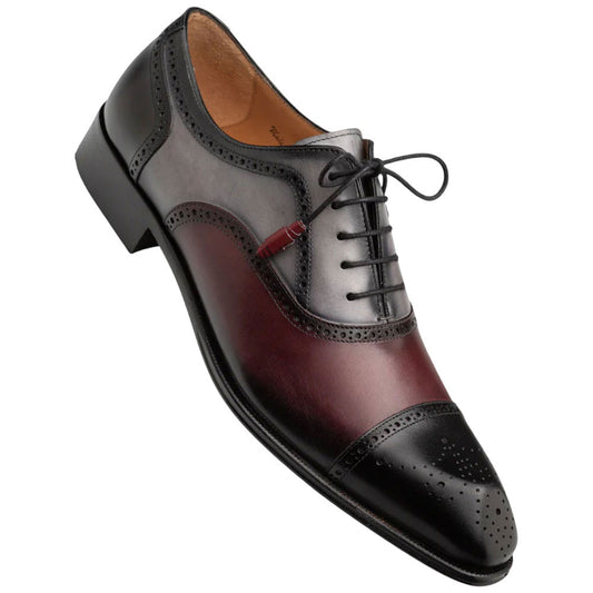 Galante Black Tri-tone Cap Toe Oxford | Mezlan of Spain Dress Shoes for Men