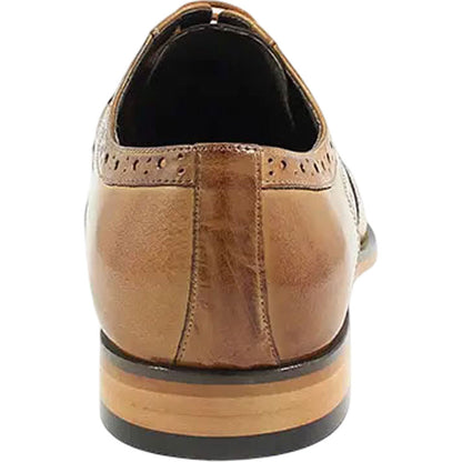 Tinsley Tan & Brown Buffalo Leather Wingtip Oxfords by Stacy Adams