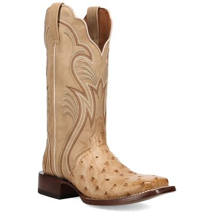 Dan Post Reese Tan Women's Full Quill Ostrich Western Boots
