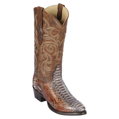 Los Altos Brown Boots Genuine Python Skin