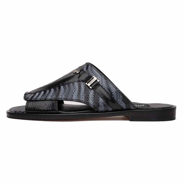 Mauri Men's Aloha Multi Grey Black Ostrich Leg Luxury Sandals