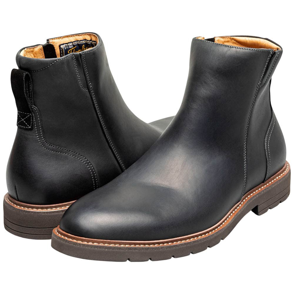 Florsheim Redford Black Crazy Horse Men's Plain Toe Side Zip Boot