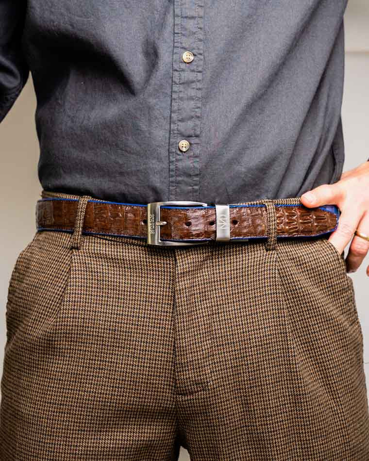 Marco Di Milano Men’s Caiman Back & Belly Leather Belt Luciano