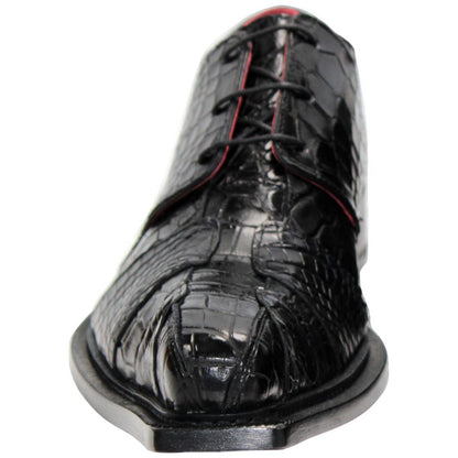 Fennix of Italy Genuine Alligator & Lizard Skin KINGSTON Black Shoe(US Men Size)
