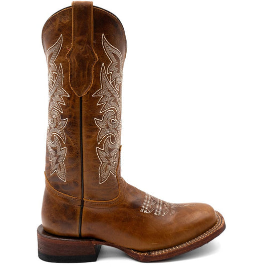 Ferrini Women's Mae Brown Square Toe Western Boot