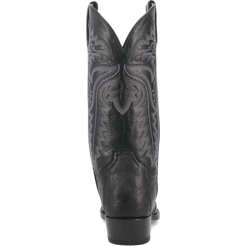 Dan Post Men’s Winston Black Exotic Lizard Leather 13” Round Toe Cowboy Boot