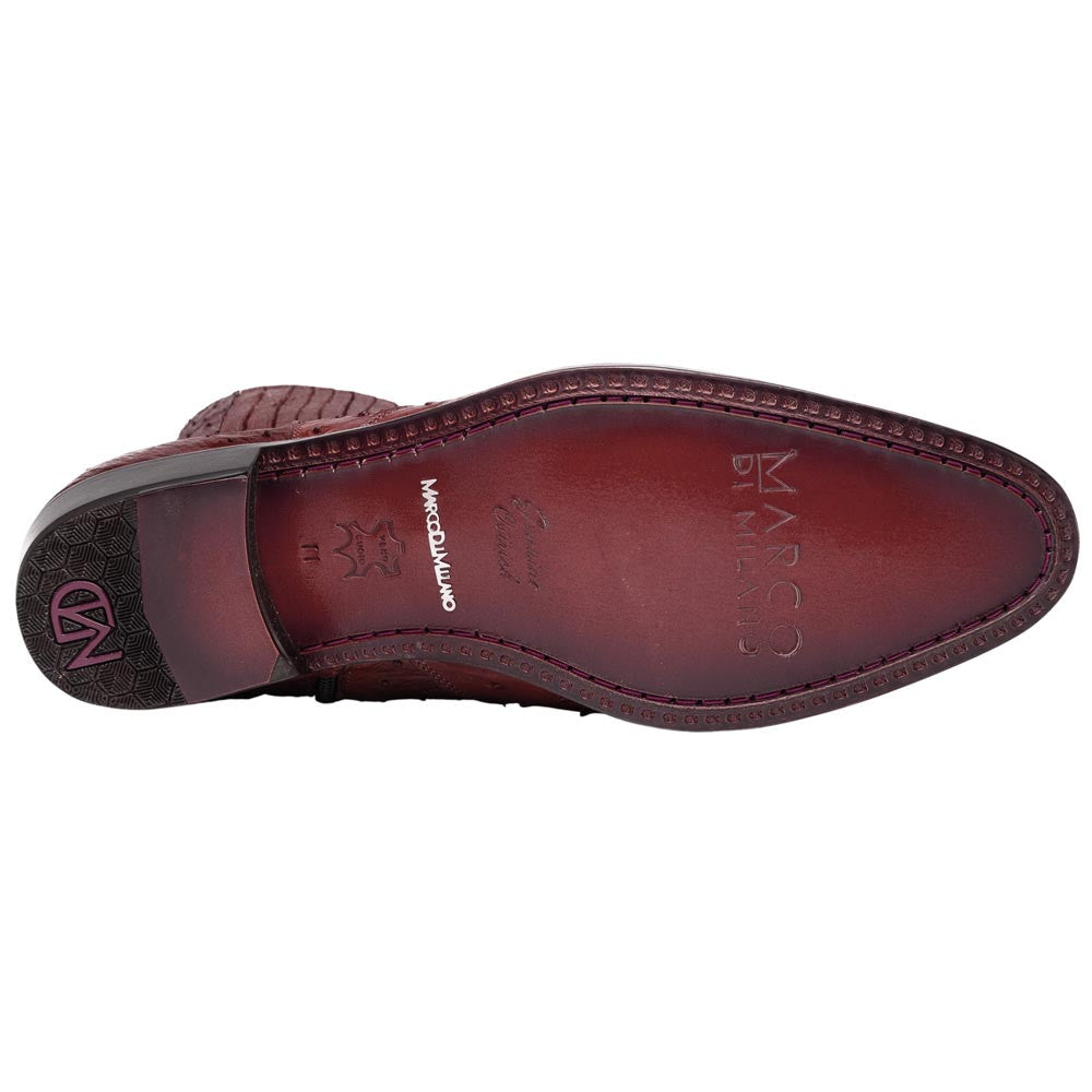 Marco Di Milano Giorgio Genuine Ostrich Chelsea Boot - Wine