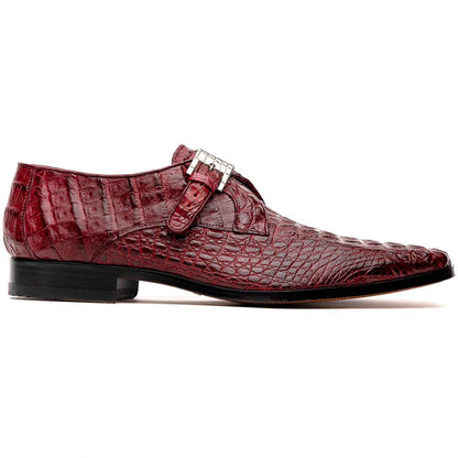 Luigi Wine Men’s Genuine Caiman Crocodile Dress Monk Strap | Marco Di Milano