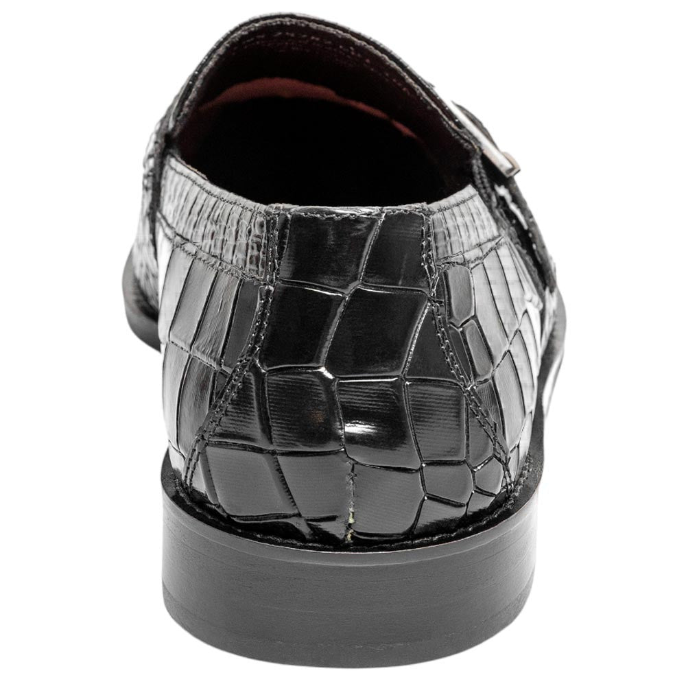 Stacy Adams Rubiano Moc Toe Buckle Strap Slip-On - Black