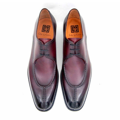 UGO VASARE Jayden Burgundy Elegant Split Toe Oxford Shoes
