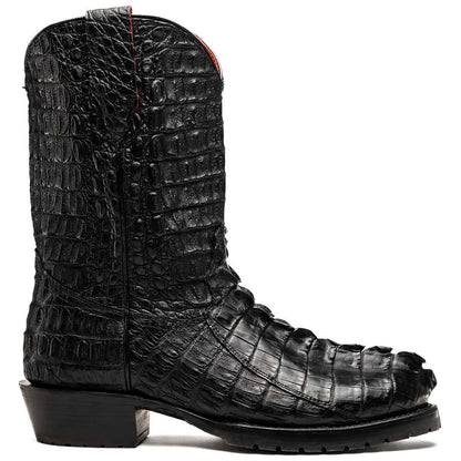 Marlboro Genuine Hornback Caiman Skin Black Cowboy Boot | Marco Di Milano Western Boots