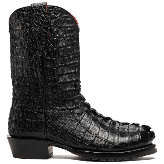 Marlboro Genuine Hornback Caiman Skin Black Cowboy Boot | Marco Di Milano Western Boots