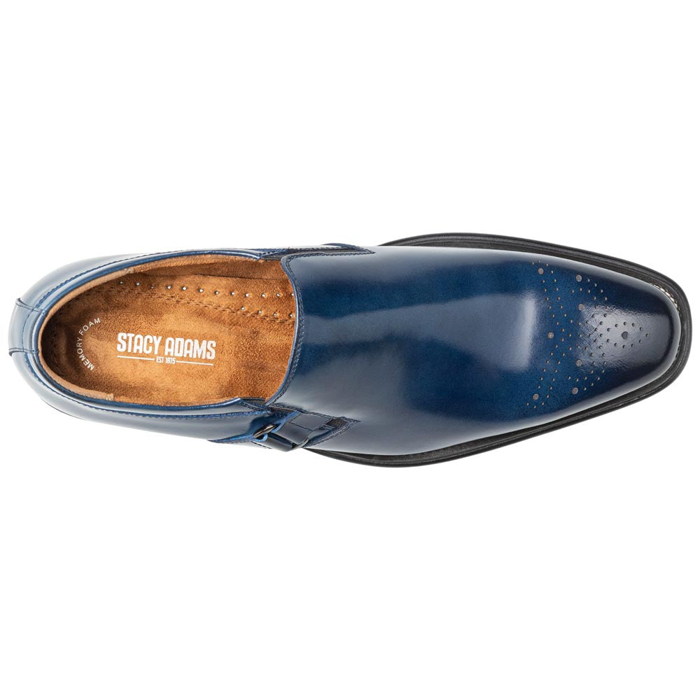 Stacy Adams Alistair Plain Toe Ornament Slip-On - Cobalt
