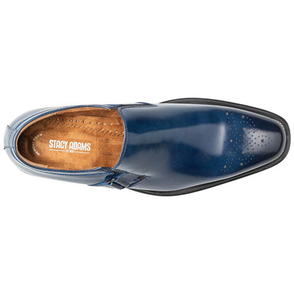 Stacy Adams Alistair Plain Toe Ornament Slip-On - Cobalt