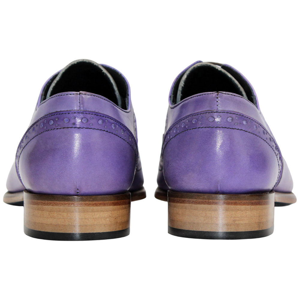 Duca Saranno Men's Lavender/Panna Calf-Skin Leather Oxfords Shoes