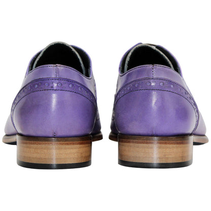 Duca Saranno Men's Lavender/Panna Calf-Skin Leather Oxfords Shoes