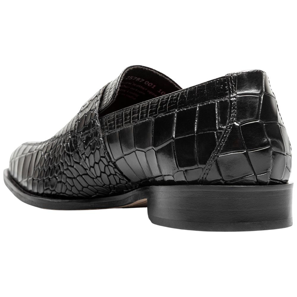 Stacy Adams Rubiano Moc Toe Buckle Strap Slip-On - Black