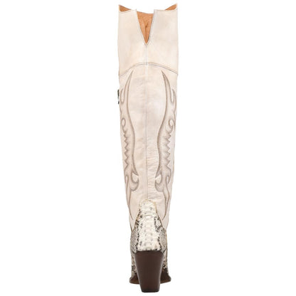 Dan Post Women's Calvera Natural White Genuine Python Fashion Boot