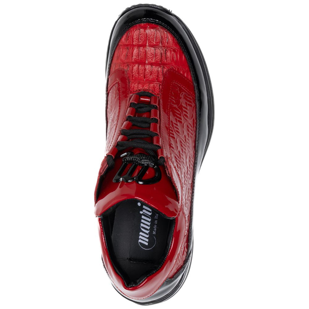 Mauri Men's Hornback Crocodile & Patent Red Trendy Sneakers BEATS (US Men Size)