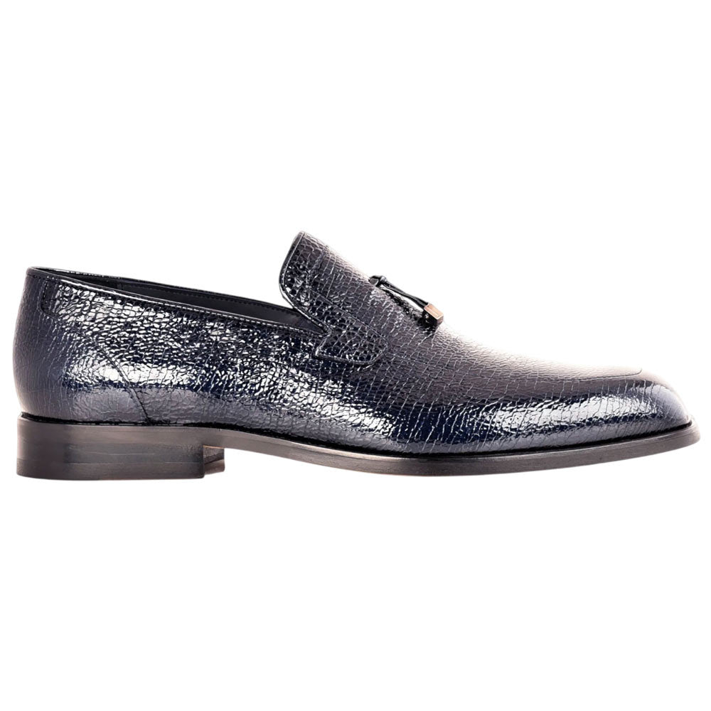Corrente Men's Vita Leather Tassel Loafer - Navy