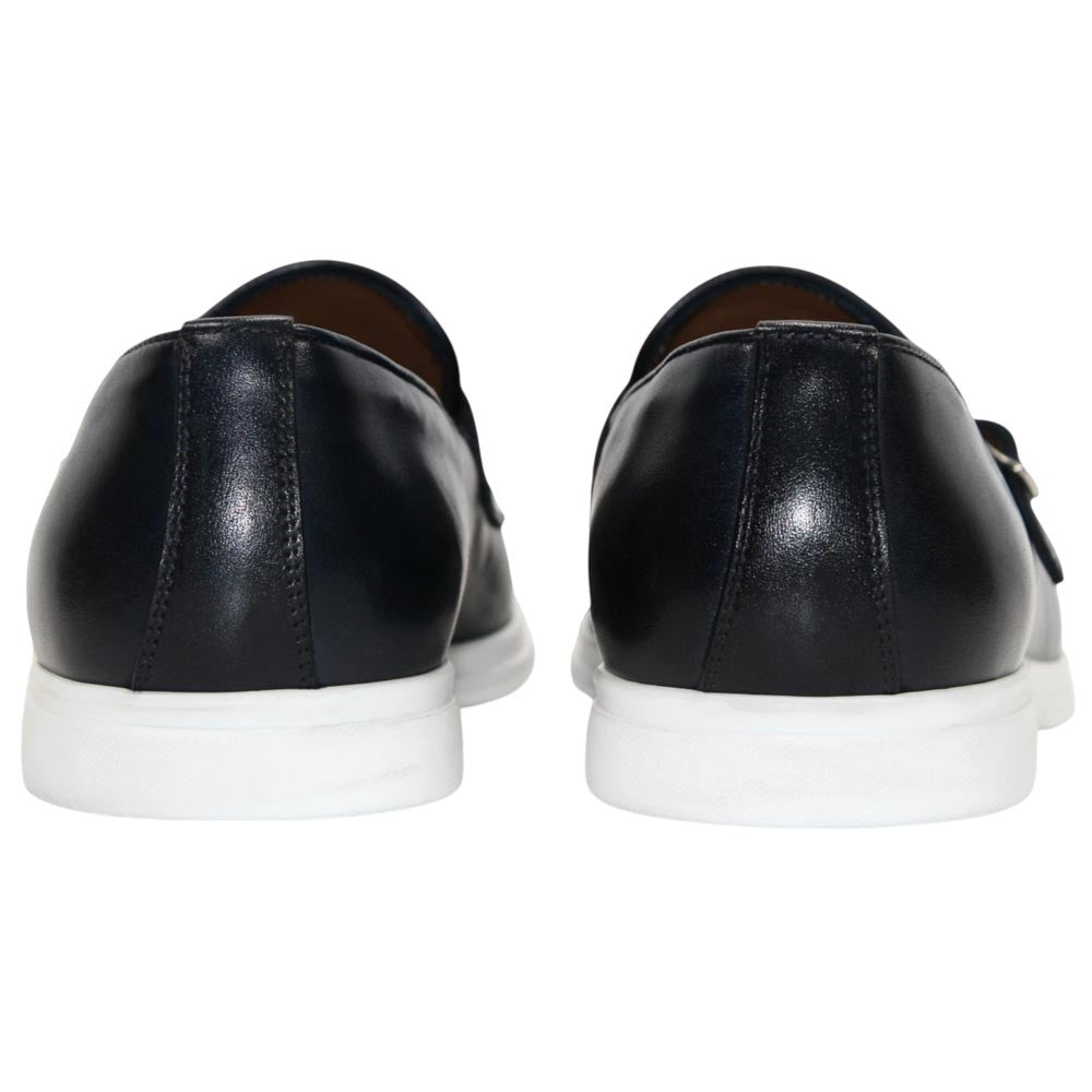 Duca Men's Rimini Navy Italian Calf Leather Slip-On Loafer