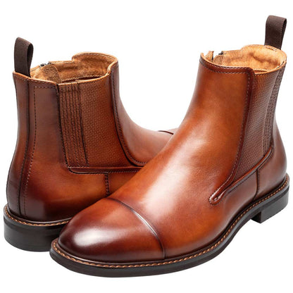 Stacy Adams Berkshire Cap Toe Side Zip Boot - Brandy